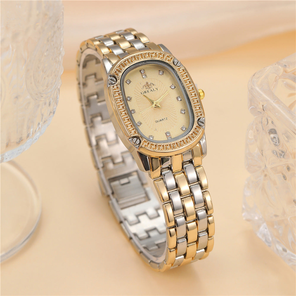 Rhinestone Luxury Multi-color Oval Dial Watch