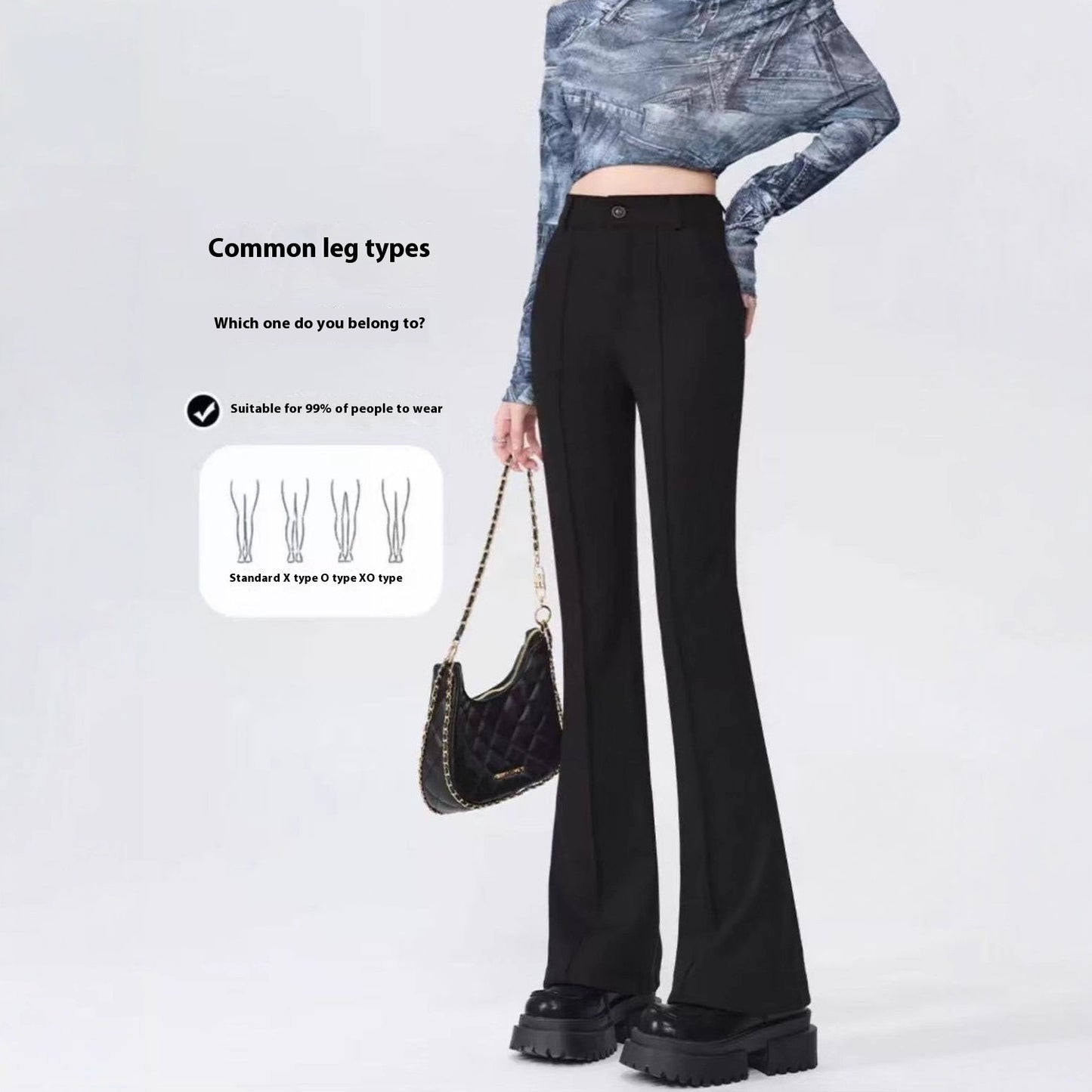 High Waist High-grade Anti-wrinkle Straight Slimming Casual Flared Pants