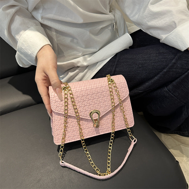 Women's Classic Woven Lock Small Square Bag