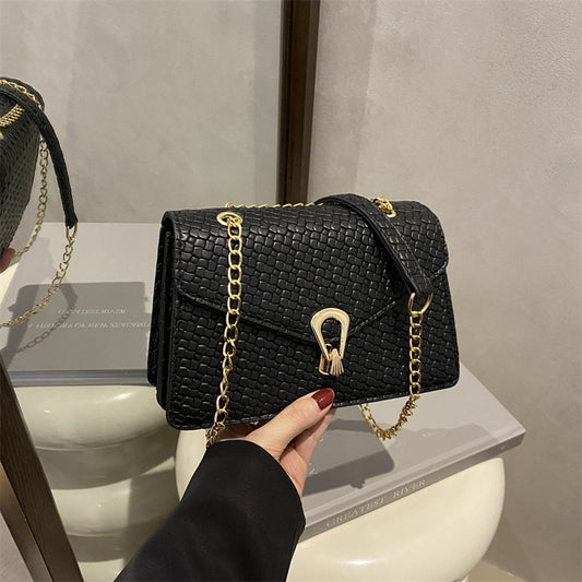 Women's Classic Woven Lock Small Square Bag