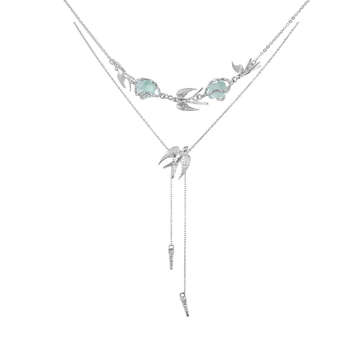 Flying Bird Fluorite Necklace Niche High Sense Female