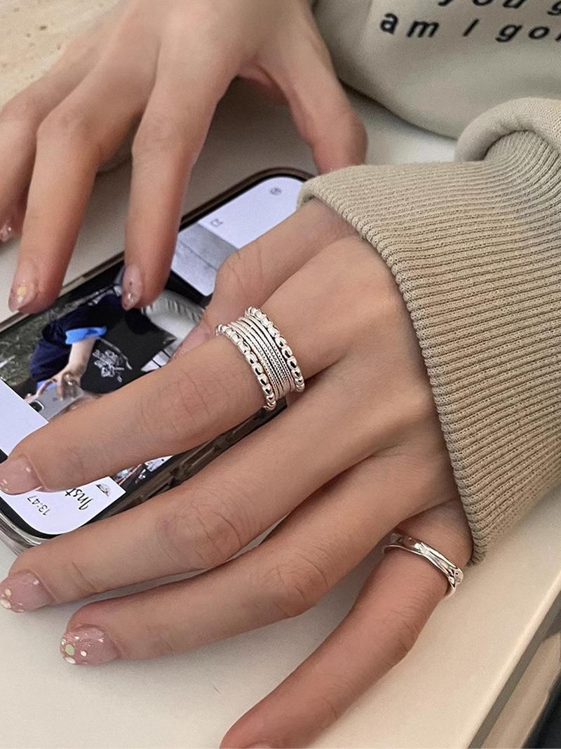 Light Luxury Woven Twisted Multilayer Niche Design Opening Adjustable Ring
