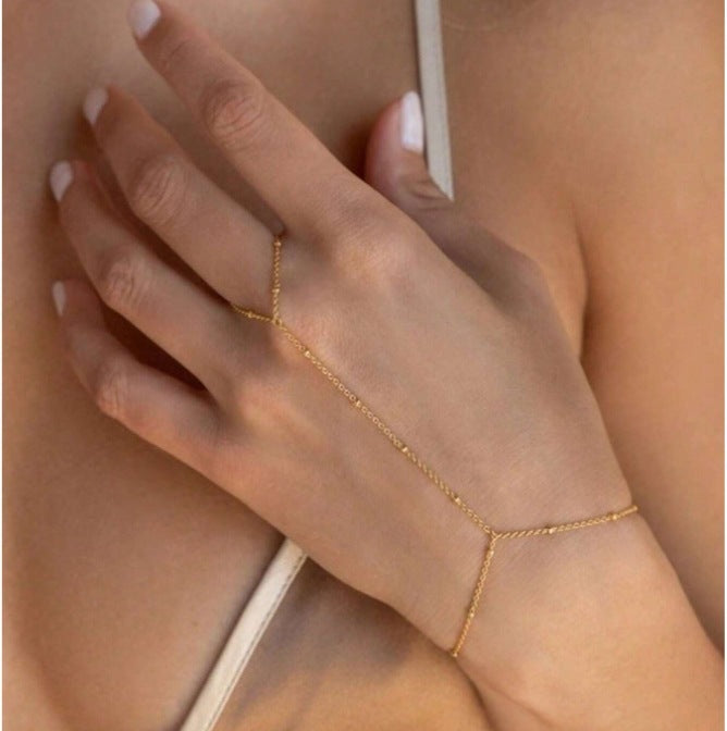 Simple Personalized All-match Design Sense Round Beads Mitten-type Bracelet