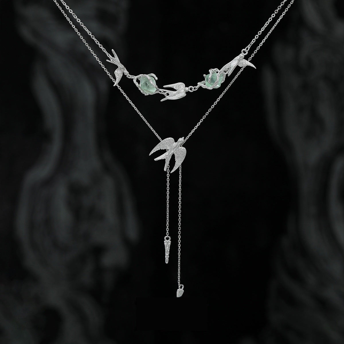 Flying Bird Fluorite Necklace Niche High Sense Female