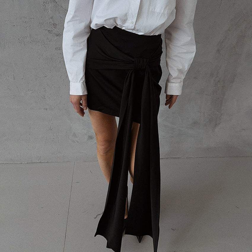 Women's Solid Color Loose Fashion Short Satin Skirt