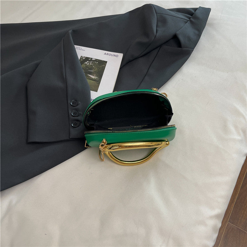 Small Bag Vintage Hardware Metal Handle Chain Crossbody Backpack