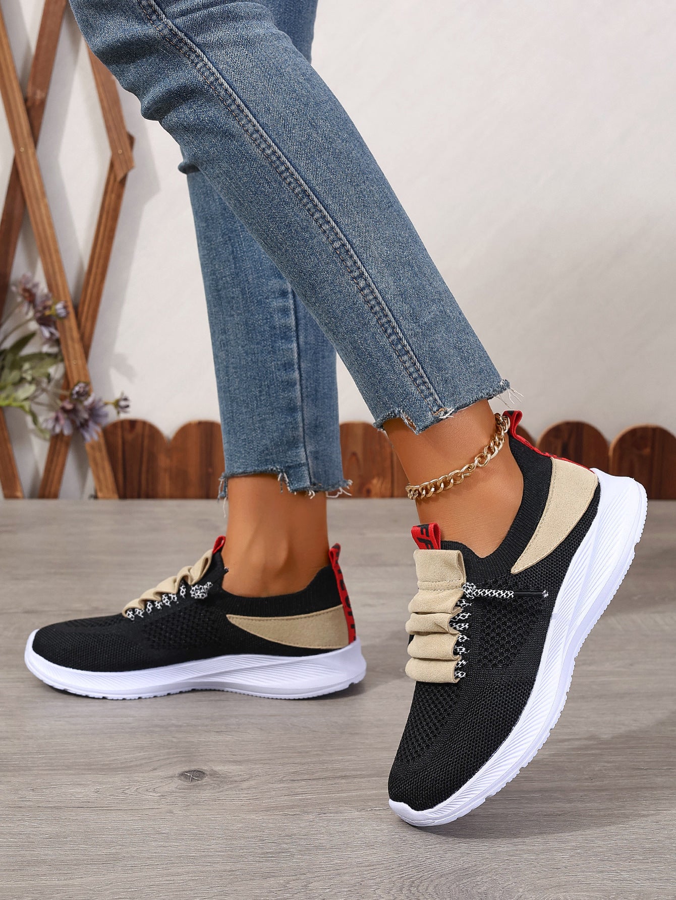 Casual Sneaker Non-slip Wear-resistant Flat Heel Round Toe Running Shoes