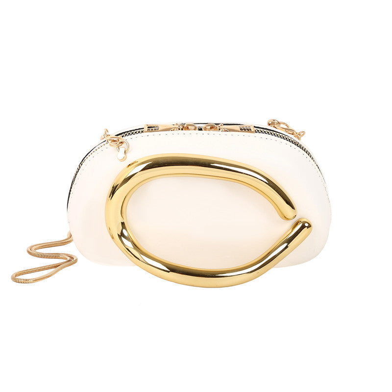 Small Bag Vintage Hardware Metal Handle Chain Crossbody Backpack