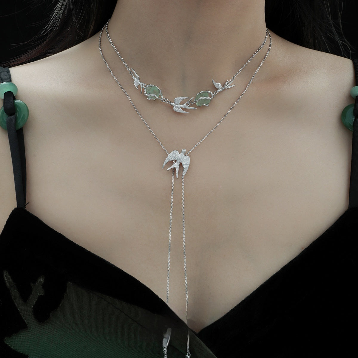 Flying Bird Fluorite Necklace Niche High Sense Female