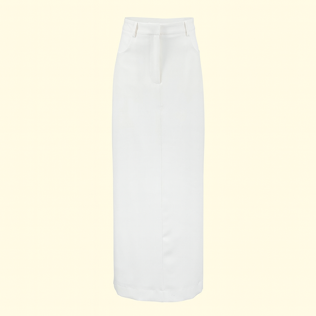 Women's Simple White Temperament Straight Casual Skirt