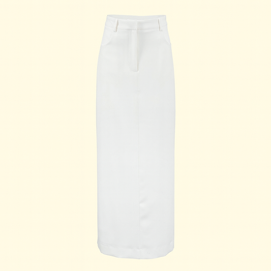 Women's Simple White Temperament Straight Casual Skirt