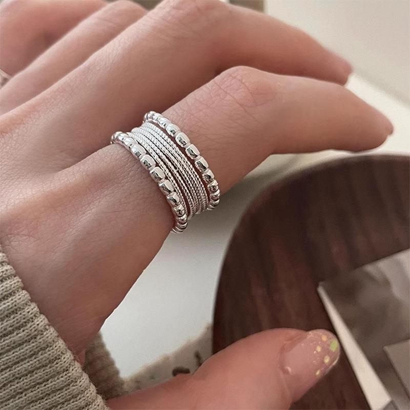 Light Luxury Woven Twisted Multilayer Niche Design Opening Adjustable Ring