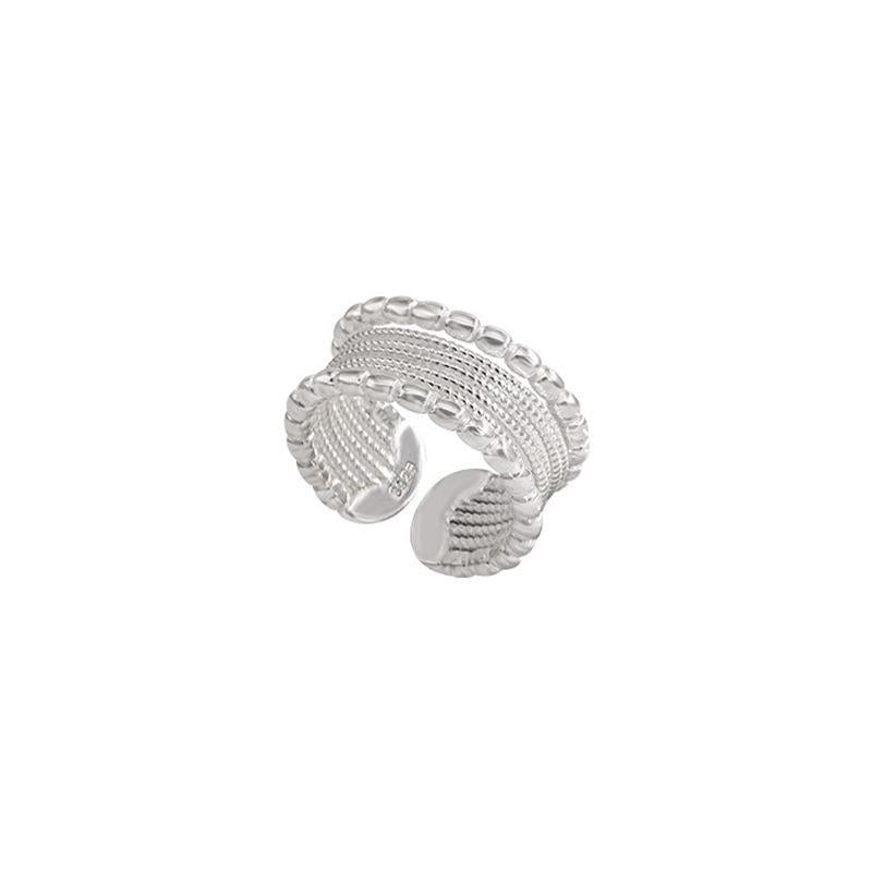 Light Luxury Woven Twisted Multilayer Niche Design Opening Adjustable Ring