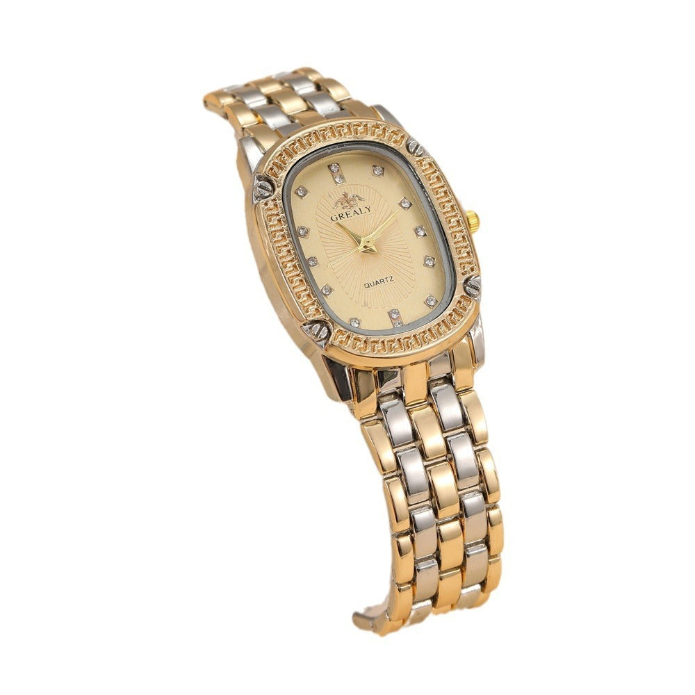 Rhinestone Luxury Multi-color Oval Dial Watch