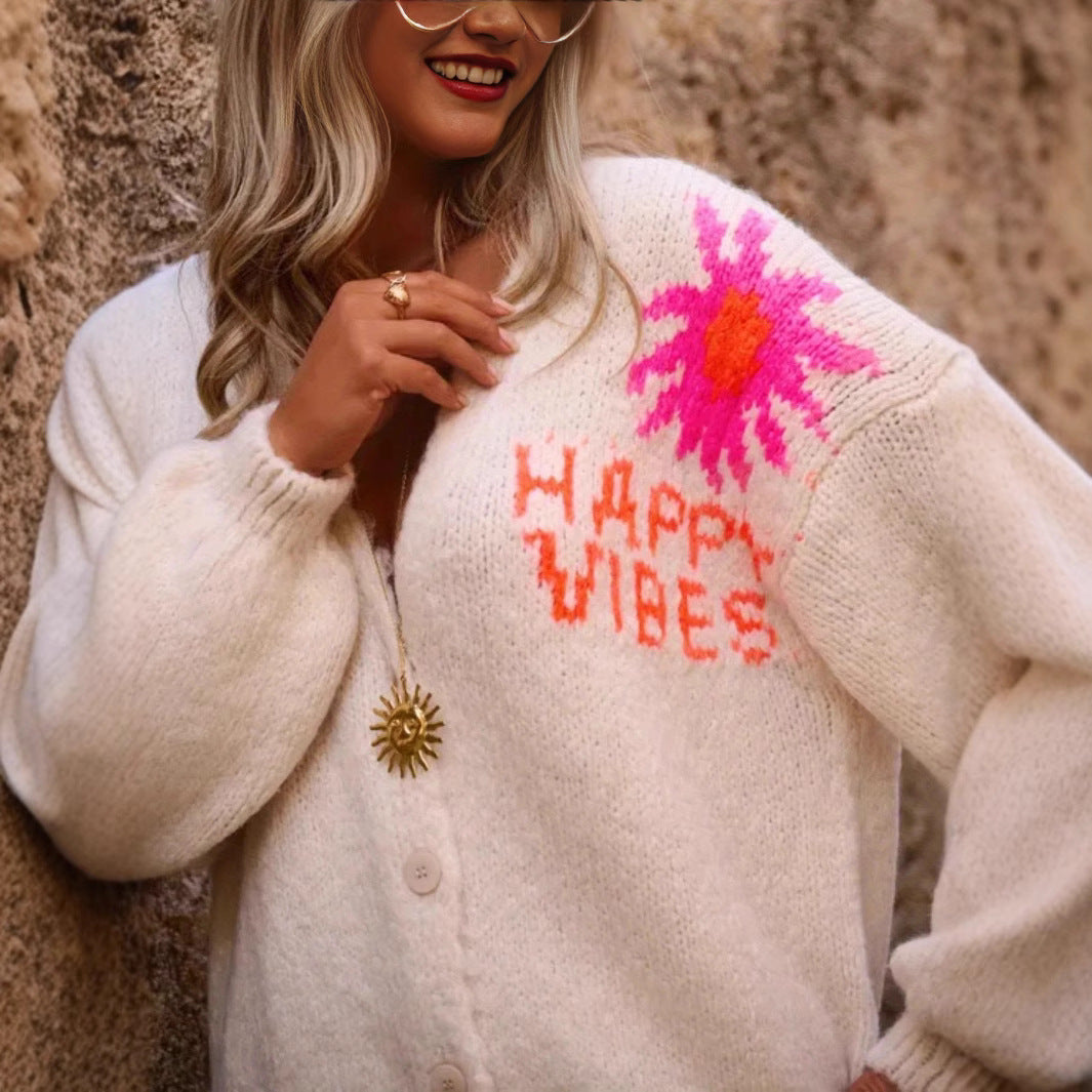 Loose Preppy Style Sweater Cardigan